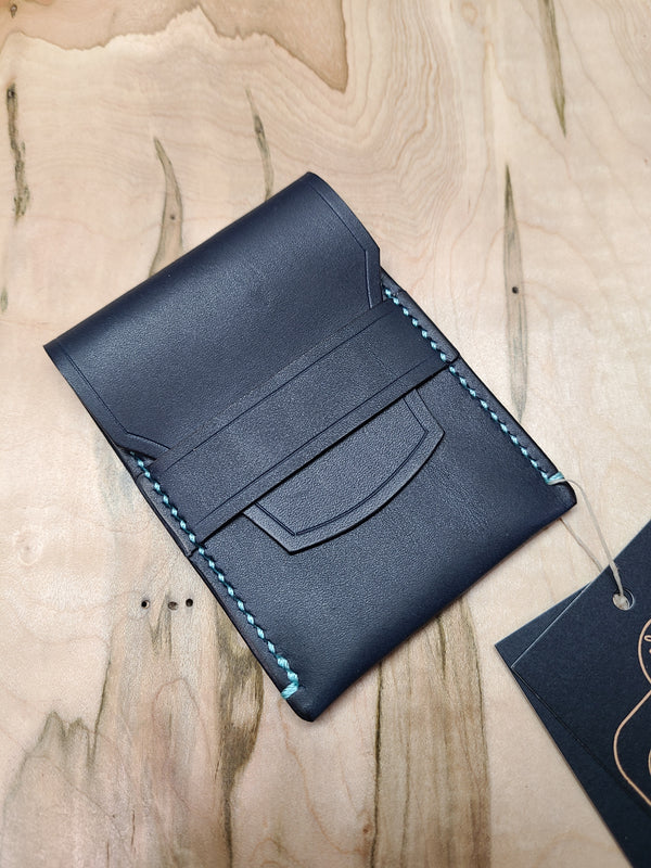 Bespoke custom handmade minimalist leather wallet in Alpena, Michigan