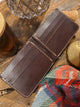 Chocolate brown leather wallet interior